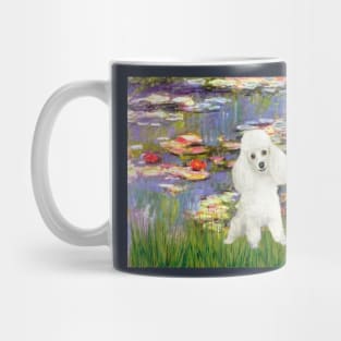 Claude Monet's Lily Pond Masterpiece Adapted to Include a White Toy Poodle Mug